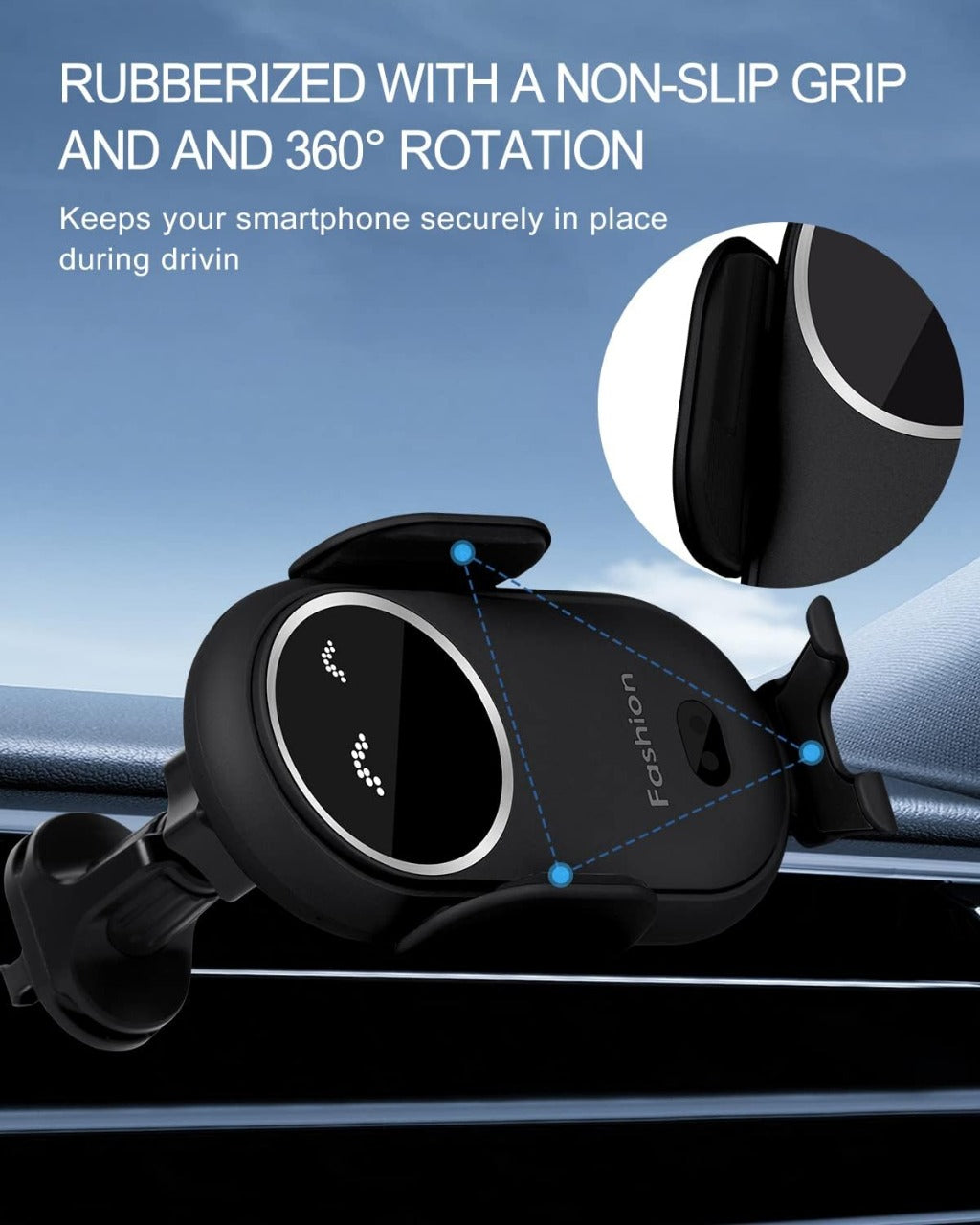 DriveMate™ Automatic Clamping Car Charger 30W wireless charging
